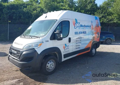 2023 Ram Promaster 2500 High Roof 136 Wb from USA, damaged, VIN 3C6LRVCG1PE509015